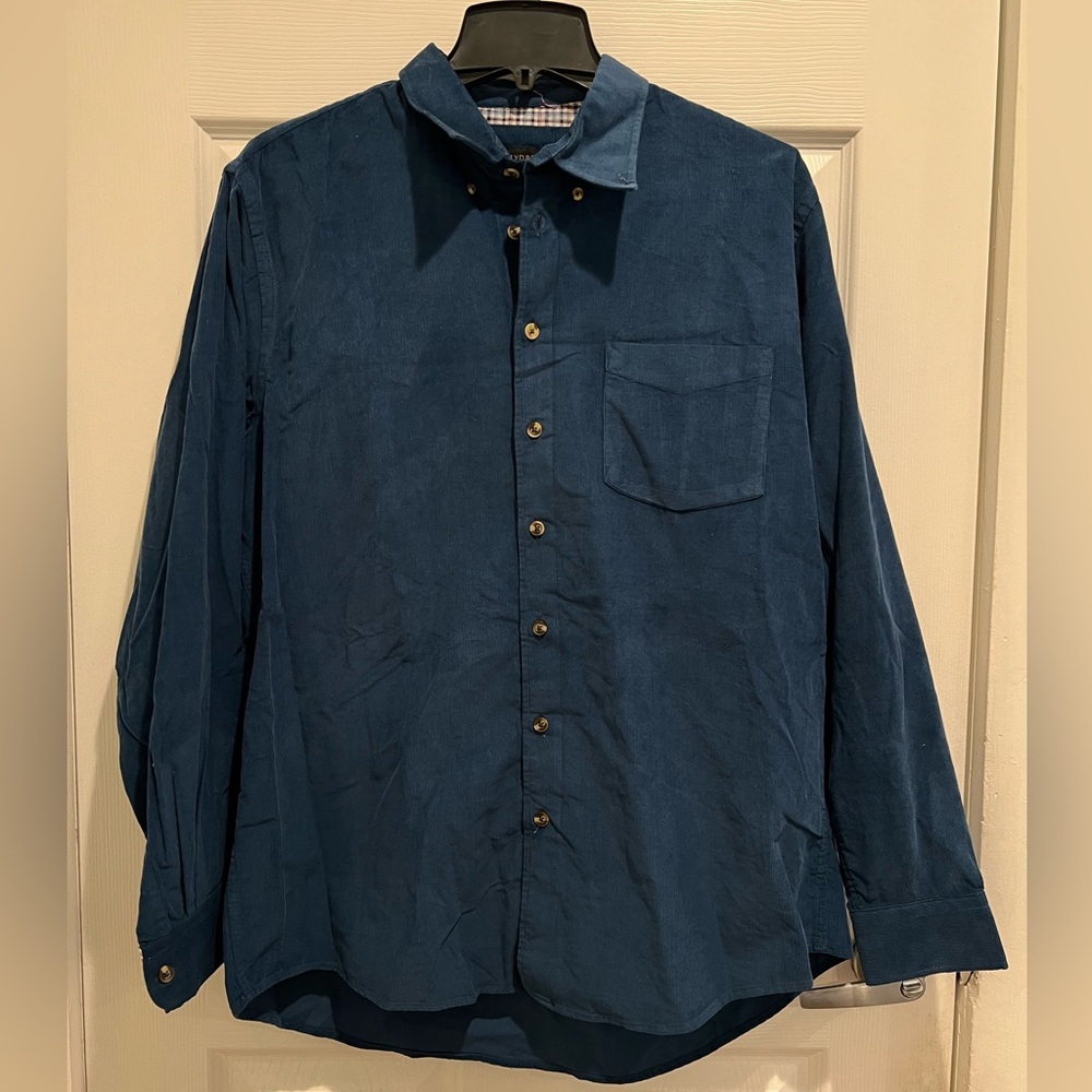Blue Corduroy Button Up Shirt